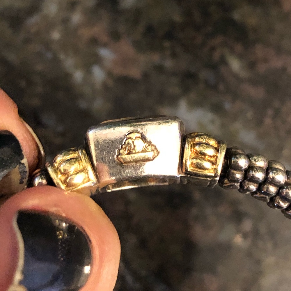 Lagos White topaz and diamond gold bracelet - Picture 7 of 8